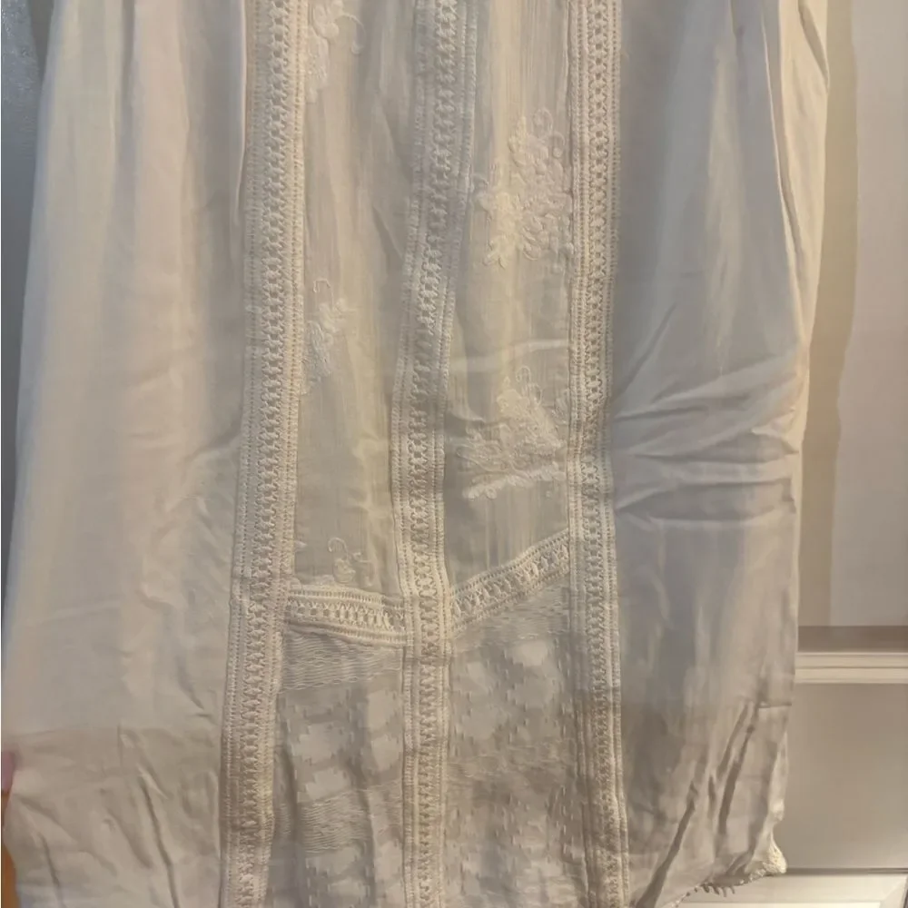 Knox Rose White Cotton Embroidered Lace Sleeveless Dress sz Small - Picture 6 of 9